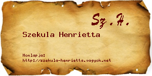 Szekula Henrietta névjegykártya