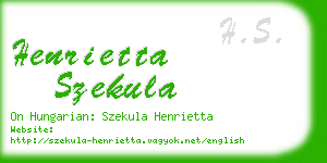 henrietta szekula business card